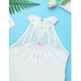 thumbnail image 5 of iiniim Girls Rhinestones Mock-Neck Figure Ice Skating Dress Gymnastic Ballet Dance Leotard Competition Costumes Ivory 10, 5 of 7