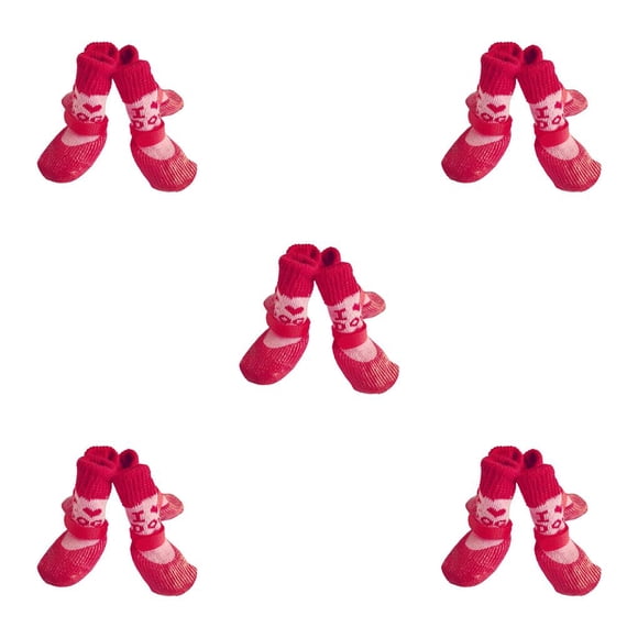 Methold 4 piezas de zapatos reflectantes para mascotas, botas de lluvia para la nieve, conjunto de calcetines antideslizantes, medias de buena Type2 NO2