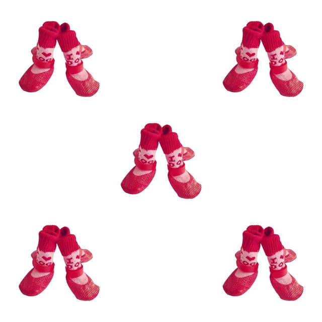 Methold 4 piezas de zapatos reflectantes para mascotas, botas de lluvia para la nieve, conjunto de calcetines antideslizantes, medias de buena Type2 NO2