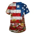 thumbnail image 4 of Trgacdwlo S-5XL Plus Size 4th of July Womens Scrubs Tops V Neck Short Sleeve Independence Day Women's Nurse Uniform with Pocket, 4 of 4