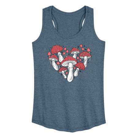 Instant Message - Mushroom Heart - Women s Racerback Tank Top