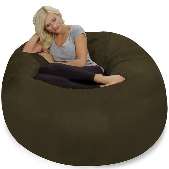 Chill Sack Bean Bag Chair Lounger, Microsuede Cover, Kids, Adults, 5 ft, Olive