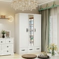 thumbnail image 2 of Idealcabin Freestanding Wardrobe Armoire With Drawers, Modern Bedroom Wardrobe Closet for Hanging Clothes, Wood Cabinet with Shelves, 2 of 7