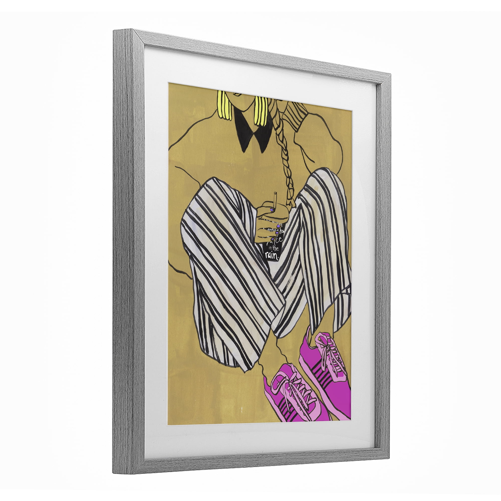 Stupell Industries Crimson Thread Fashionista Gray Framed Print Under Glass, design by Melissa Wang