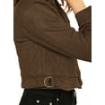 thumbnail image 6 of MODA NOVA Juniors Turn Down Collar Faux Suede Cropped Moto Jacket, 6 of 6