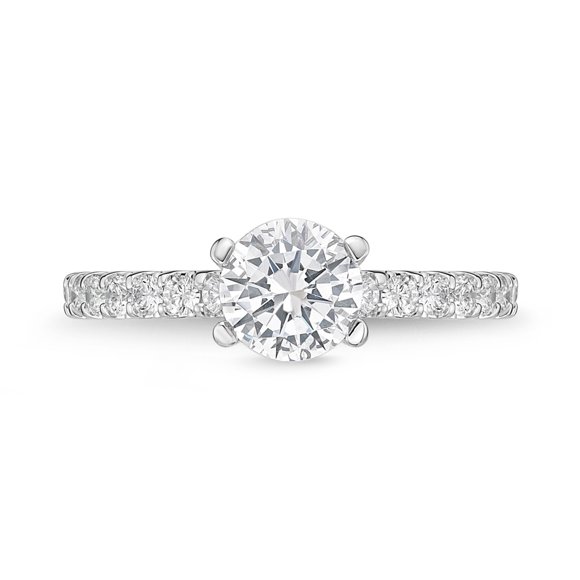 1.48 Ct Wonderful Round Natural Moissanite Diamond Engagement Rings For Ladies Solid 14K White Gold