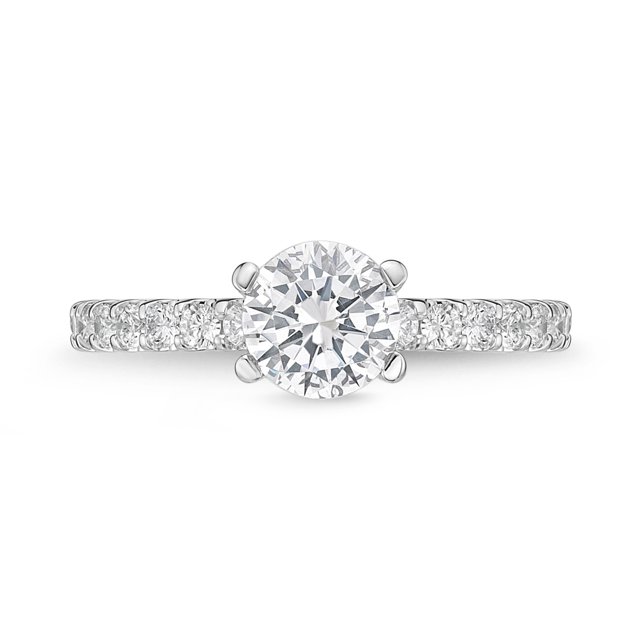 1.48 Ct Wonderful Round Natural Moissanite Diamond Engagement Rings For Ladies Solid 14K White Gold
