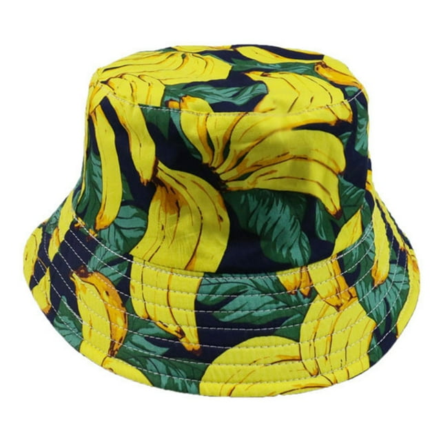 Coofit Chapeau Bob d'Été Réversible en Coton à Motif de Fruits, Chapeau de Soleil Mode, Casquette Bob pour Voyage