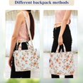 thumbnail image 4 of FORMRS Womens Corduroy Tote Bag Crossbody Shoulder Handbag with Pocket, Orange Floral Blooms, 4 of 7