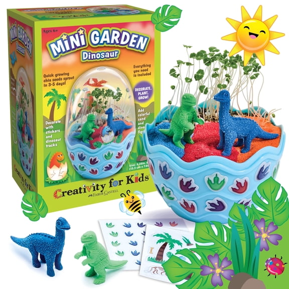 Creativity for Kids Mini Garden – Dinosaur Summer Crafts & Father's Day Gifts | STEAM Egg Terrarium, Crafts for Kids (Ages 6 )