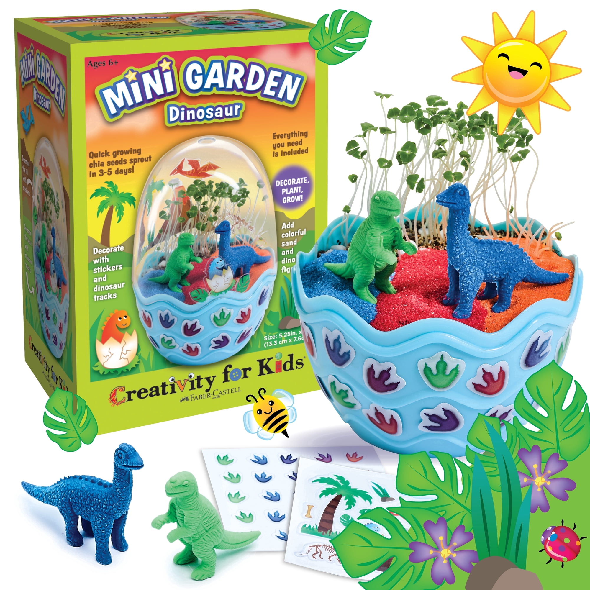 Creativity for Kids Mini Garden – Dinosaur Summer Crafts & Father's Day Gifts | STEAM Egg Terrarium, Crafts for Kids (Ages 6+)