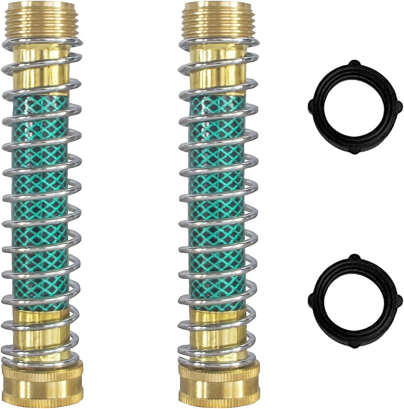 Garden Hose Coil Spring Kink Protector Aluminum Quick Connect Release Fitting