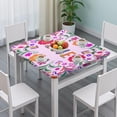 thumbnail image 3 of Decorative Bohemian Flowers Tablecloth 34x34 Square Stretch Fit Cover for Patio Kitchen and Dining Room Easy Care, 3 of 6