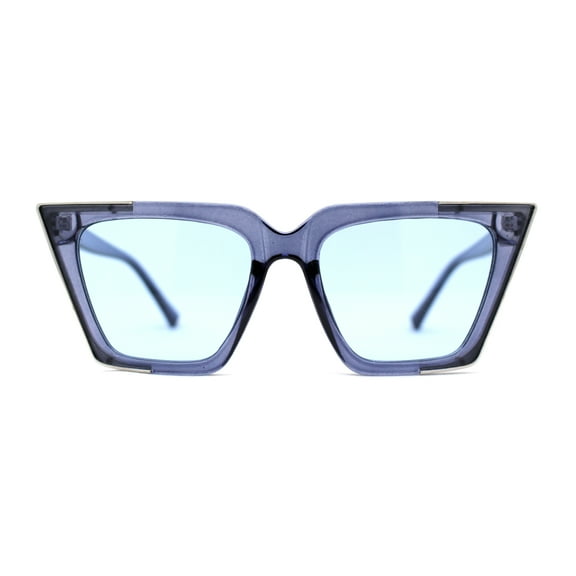 Womens Square Gothic Geometric Cat Eye Plastic Fashion Sunglasses All Blue