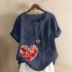 thumbnail image 3 of Camisetas de Manga Corta para Mujeres, Camiseta de Manga Corta Impresa Casual Hecha de 95% Poliéster 5% Spandex para Todas las Estaciones, Camisetas de Manga Corta para Mujeres, 3 of 3