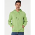 thumbnail image 2 of Sudadera con capucha para hombre, manga larga, con cordón sólido y bolsillo Verde claro S, 2 of 6