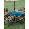 thumbnail image 3 of Outdoor Tablecloth with Umbrella Hole and Zipper, Ocean Diving Elephant Square Table Cloth 54x54 Inch Waterproof Tablecloth, Blue Coastal Coral Fish Marine Life Picnic Table Cover for Patio Camping, 3 of 7