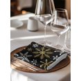 thumbnail image 6 of Snowflake Christmas Cloth Napkins Set of 6 Reusable Dinner Napkins, Winter Xmas Snow Simple Black Cocktail Napkin Washable Table Napkins for Wedding/Holiday Party/Baby Shower 20"x20", 6 of 7