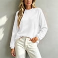 thumbnail image 5 of Iroehba Fleece Womens Tops Solid Reversible Long Sleeve Mock Neck Sweatshirt, with Regular Cut and Drop Shoulder, Dressy Casual and Stylish, 5 of 9