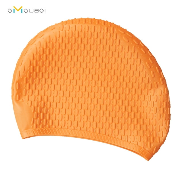 OMOUBOI Soft Silicone Solid Swim Cap Unisex Bathing Cap AntiSlip Swim