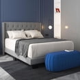 thumbnail image 4 of Modern Fabric Upholstered 60" Queen Bed in Grey, 4 of 7