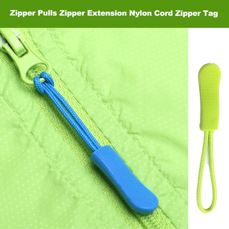 TureClos 10Pcs Zipper Pulls Zippers Extension Strap Slider Nylon Cord  Broken Fixer Zip Rope Tag Replacement for Backpacks Jackets Light Green 