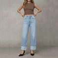 thumbnail image 3 of Qiyinn Women Barrel Jeans for Trendy High Waisted Wide Leg Baggy Cropped Relax Fit Stretch Denim Trouser Ankle Pants, 3 of 5