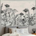 thumbnail image 2 of Nawypu  Tapestry Floral Border Herbs and Wild Flowers Botanical Engraving Style Black and White Home Decor Wall Hanging Print for Living Room Bedroom Dorm, 2 of 6