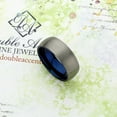 thumbnail image 3 of 8MM Comfort Fit Tungsten Carbide Wedding Band Domed Blue Inside Brushed Gun Metal Tone Ring (7 to 12), 3 of 4