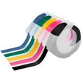 thumbnail image 1 of Embossing Label Maker Tape 3/8 Inch 3D Labels White on Black/Red/Yellow/Blue/Green for Organizer Xpress Pro, 1 of 5