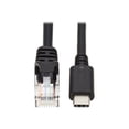 thumbnail image 1 of Eaton Tripp Lite Series USB-C to RJ45 Serial Rollover Cable (M/M) - Cisco Compatible, 250 Kbps, 6 ft. (1.8 m) - USB / serial cable - 24 pin USB-C (M) to RJ-45 (M) - 6 ft - black, 1 of 2