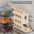 thumbnail image 5 of 4 Tiers Egg Holder for Fridge, Automatic Scrolling Egg Rack Holder, Kitchen Space-Saving Egg Dispenser Holder, Large Capacity Eggs Organizer Storage 30 Egg for Fridge (Transparent), 5 of 5