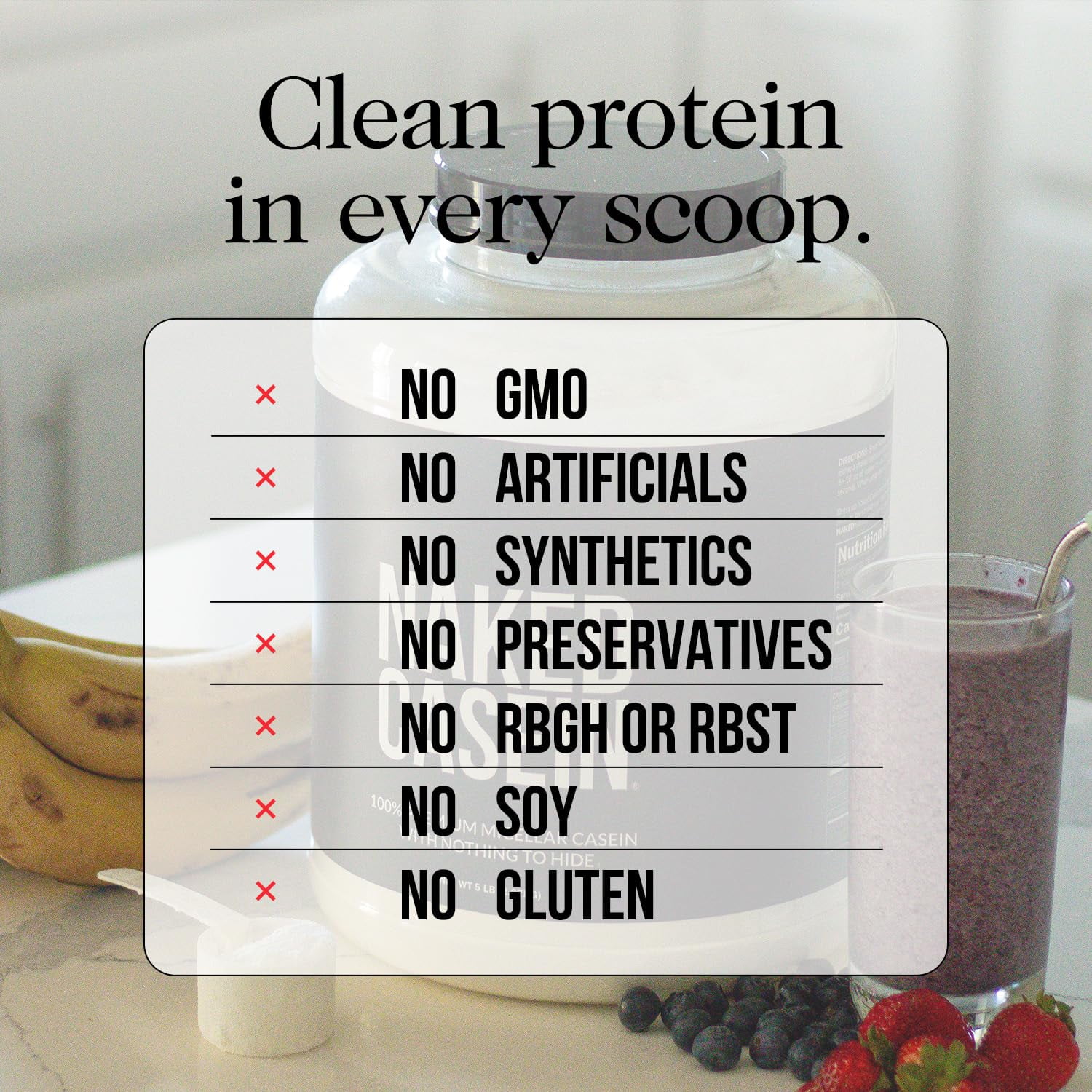 Naked CASEIN - 5LB 100% Micellar Casein Protein Powder from small dairy Farms - Bulk, GMO-Free, Gluten Free, Soy Free