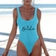 thumbnail image 2 of MKLEKYY Traje De Baño Mujer Natacion Women Fashion Letter Print Piece Swimsuit Sexy Bikini Swimwear Bathing Sleeveless Backless Swimsuit 1105, 2 of 4