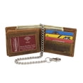 thumbnail image 2 of MARSHAL Triple Skull Bifold Wallet with Chain  RFID Blocking Genuine Leather 3 Skull Design Biker Wallet Tan, 2 of 8