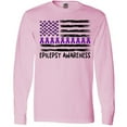 thumbnail image 3 of Inktastic Epilepsy Awareness Purple Ribbons and Flag Long Sleeve T-Shirt, 3 of 5