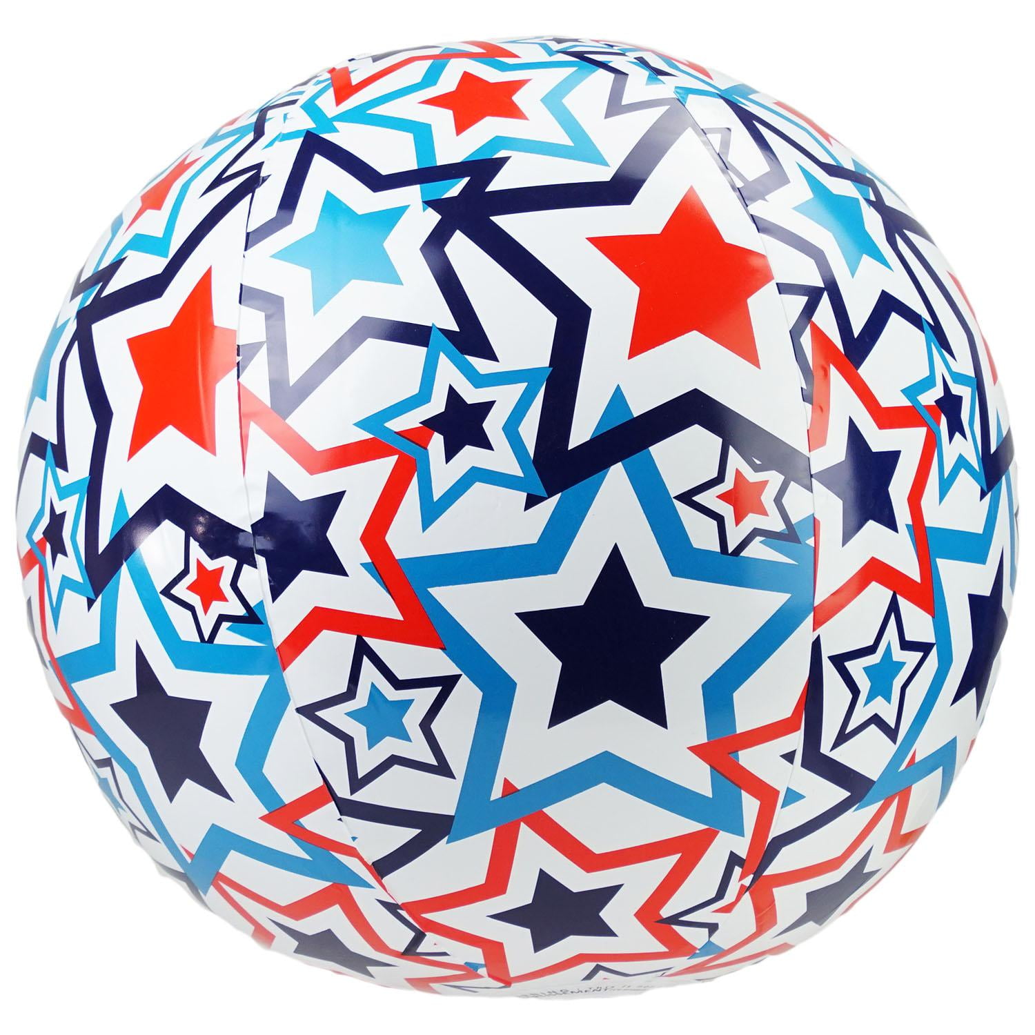 red white and blue beach balls