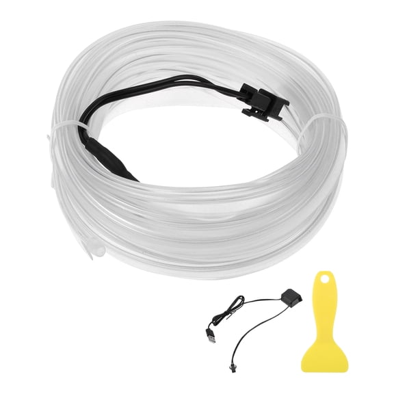 Unique Bargains 5m EL Wire Cable LED Glow String Light Car Interior Lighting Strip Flexible Neon Light for Car Decoration USB(5V) Ice Blue