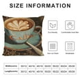 thumbnail image 5 of QZHH  Oil Painting Retro Throw Pillow Cover Coffee Theme Decorative Java Coffee Cup Words Design Pillow Case Home Decor Square Cushion Cover for Home Sofa Office, 5 of 5