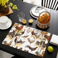 thumbnail image 3 of White Chicken Breed Pattern Summer Placemats Table Placemats Set Of 6-Linen Kitchen Washable Placemats Table Mats 11.8"x17.7" Non-Slip Heat Resistant, 3 of 5