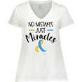 thumbnail image 3 of Inktastic No Mistakes, Just Miracles Down Syndrome Awareness Women's Plus Size V-Neck T-Shirt, 3 of 5