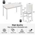 thumbnail image 3 of Cvortll 5-Piece Marble Dining Table Set with 4 Pu Leather Metal Frame Chairs for 4, 31.2"H Table, 3 of 5