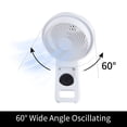 thumbnail image 4 of Simple Deluxe 7 inch Wall Mount Fan, 3 Speeds & 3 Modes, 15 Hours Timer, 60° Oscillating Circulating Fan, with Remote Control, Air Circulation Fan for Indoor Use, White, 4 of 9