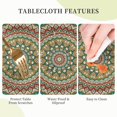 thumbnail image 4 of Mandala Colorful Green Brown Waterproof Picnic Patio Party Round Table Cloth Cover Decorations Fabric 60 Inch Circular Tablecloth for 20-47 Inch Home Dining Room Kitchen Decor, 4 of 6