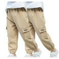 thumbnail image 2 of 2 Pack Boys Pants Size 10 Cute Baggy Pants Elastic High Wait Cargo Sweatpants with Pockets Cotton Joggers Lounge Straight Cargo Pants Athletic Gym Trousers Pants Pantspantalones Para Ninos My Orders, 2 of 9