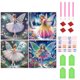 thumbnail image 1 of 4 Uds 5D DIY Kit Con Forma Especial Parcial para Niña 30x30cm, 1 of 9