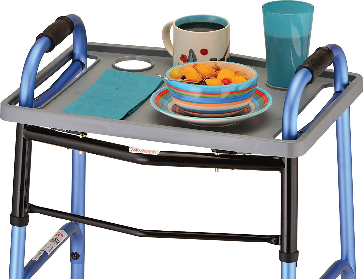 NOVA Walker Tray, Food Tray with 2 Cup Holders for Folding Walker