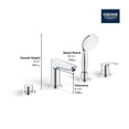 thumbnail image 5 of Grohe 25245003 Eurosmart 1.75 GPM Deck Mounted Tub Filler - Chrome, 5 of 7
