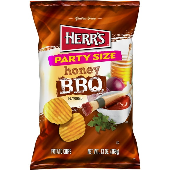 Herr's Honey BBQ Flavored Potato Chips Party Size, 13 oz