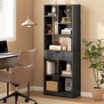 thumbnail image 2 of HOMCOM Tall Bookshelf with Drawer for Home Office, Black, 2 of 10
